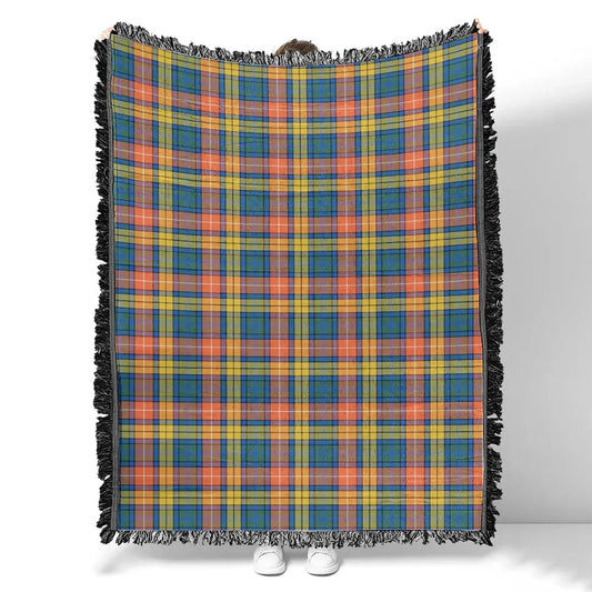 Scottish Tartan Buchanan Ancient Clan Woven Blanket Plaid Style