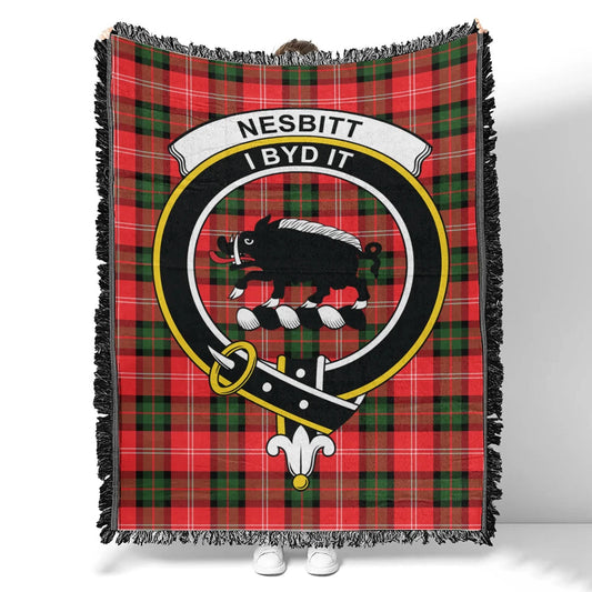 Scottish Tartan Nesbitt Modern Clan Woven Blanket Crest Style