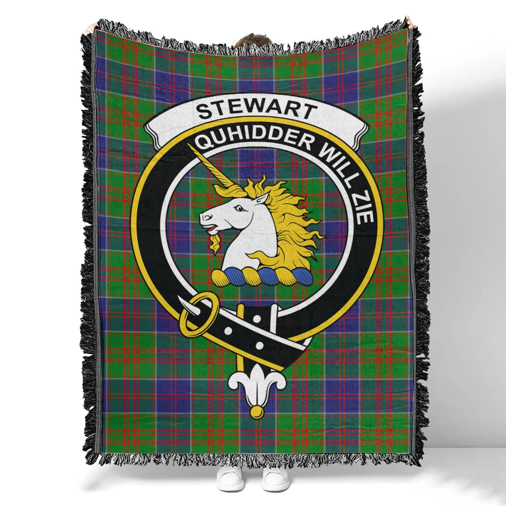 Scottish Tartan Stewart of Appin Hunting Modern Clan Woven Blanket Crest Style