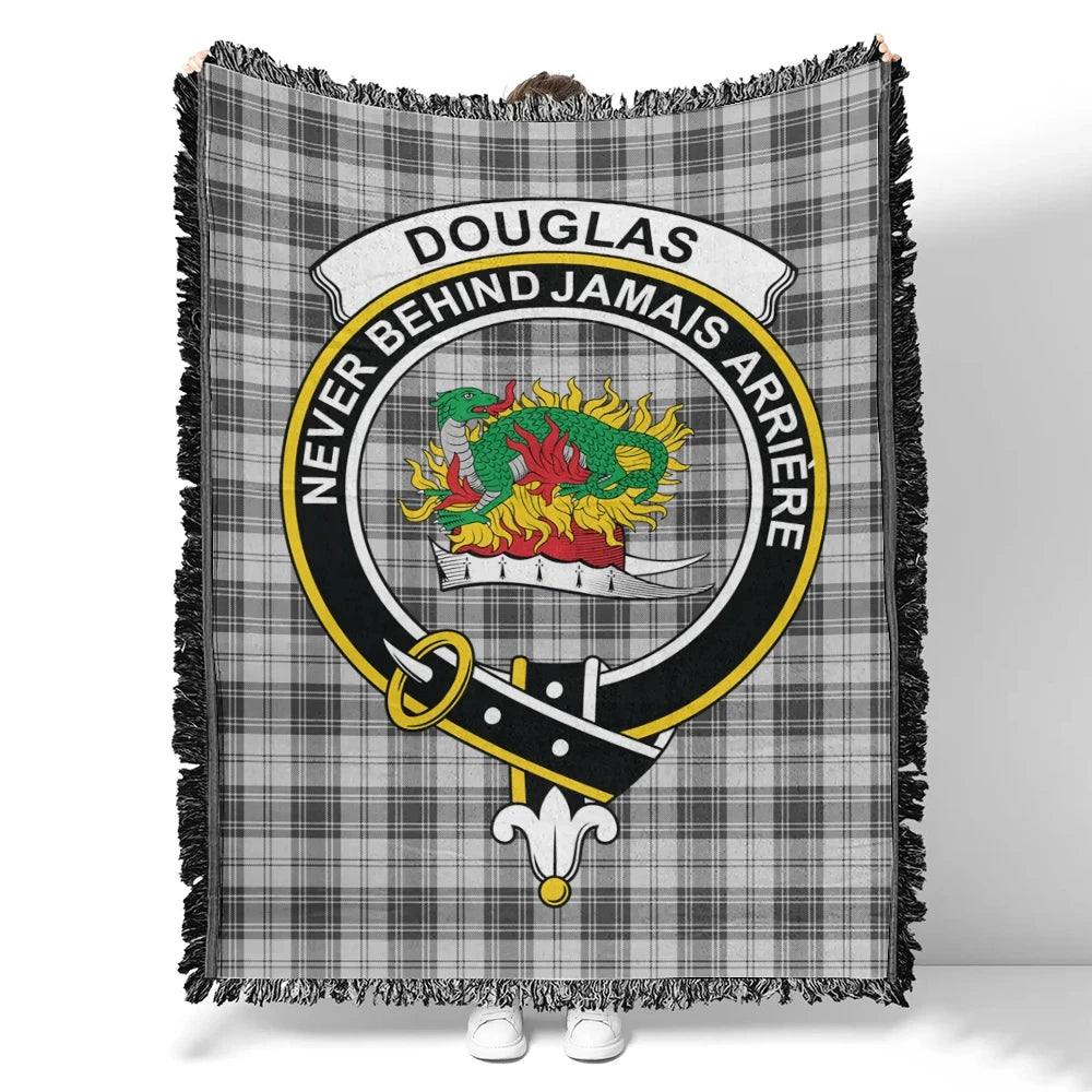 Scottish Tartan Douglas Grey Modern Clan Woven Blanket Crest Style