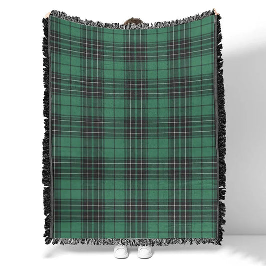 Scottish Tartan MacLean Hunting Clan Woven Blanket Plaid Style