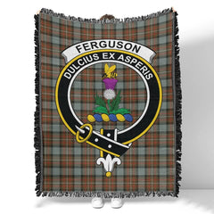 Scottish Tartan Fergusson Weathered Clan Woven Blanket Crest Style