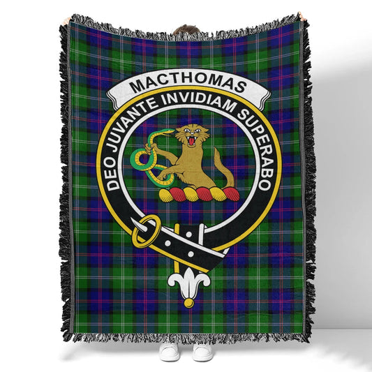 Scottish Tartan MacThomas Modern Clan Woven Blanket Crest Style