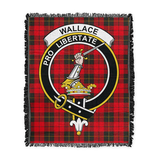 Scottish Tartan Wallace Weathered Clan Woven Blanket Crest Style