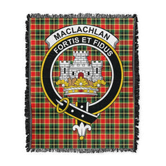 Scottish Tartan MacLachlan Hunting Modern Clan Woven Blanket Crest Style