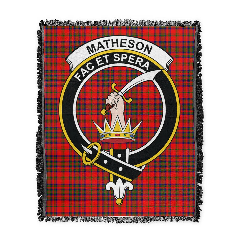 Scottish Tartan Matheson Modern Clan Woven Blanket Crest Style