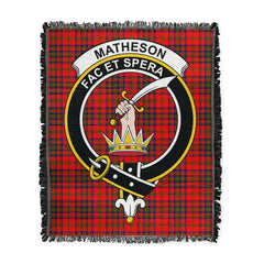 Scottish Tartan Matheson Modern Clan Woven Blanket Crest Style