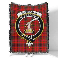 Scottish Tartan Matheson Modern Clan Woven Blanket Crest Style