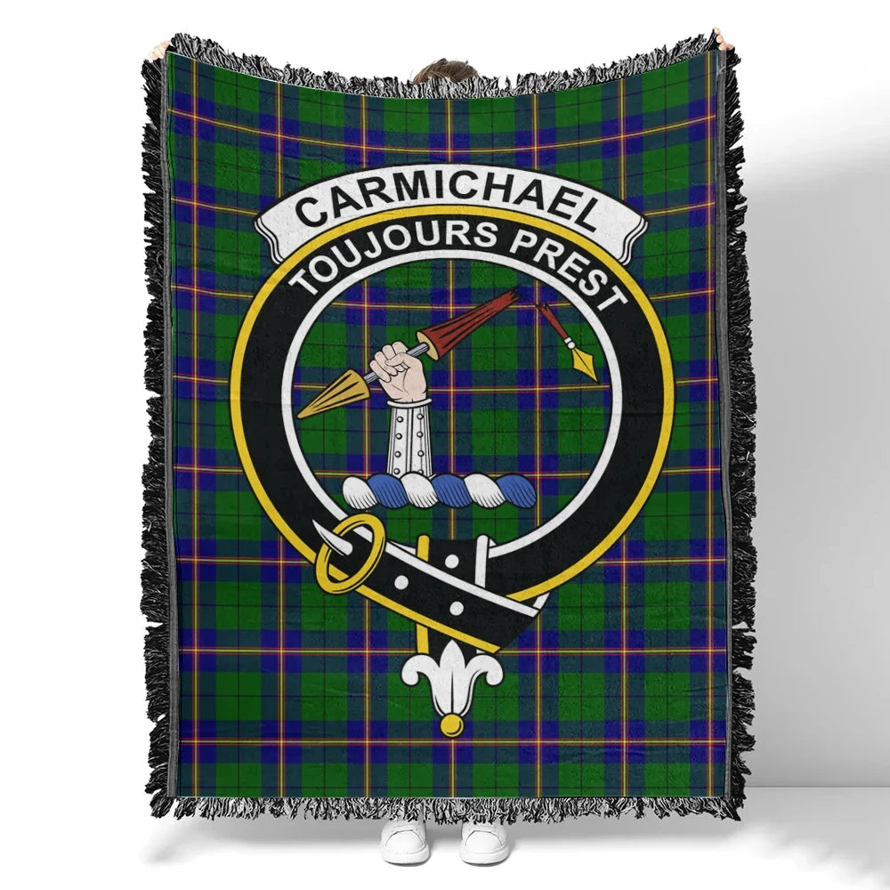 Scottish Tartan Carmichael Modern Clan Woven Blanket Crest Style