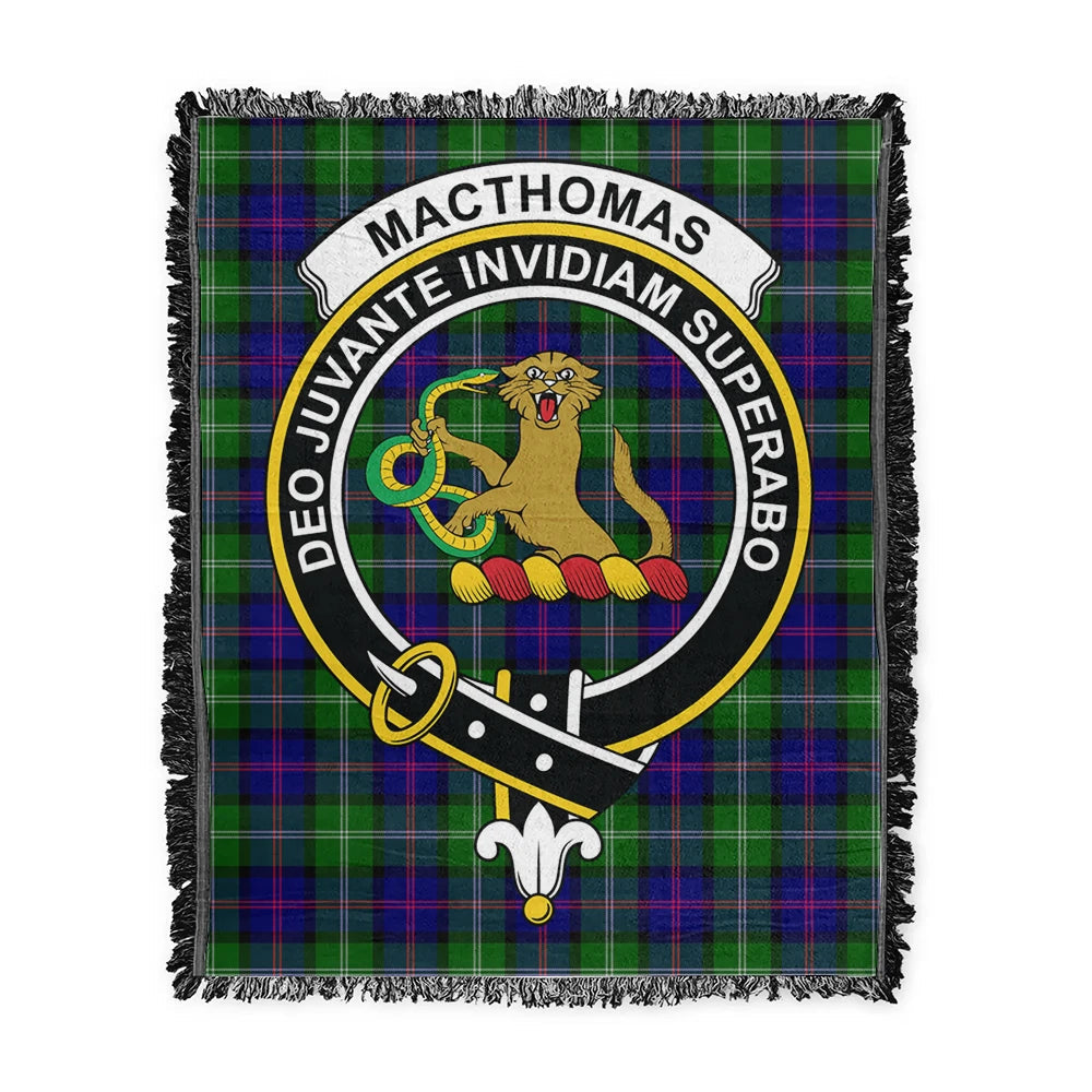 Scottish Tartan MacThomas Modern Clan Woven Blanket Crest Style