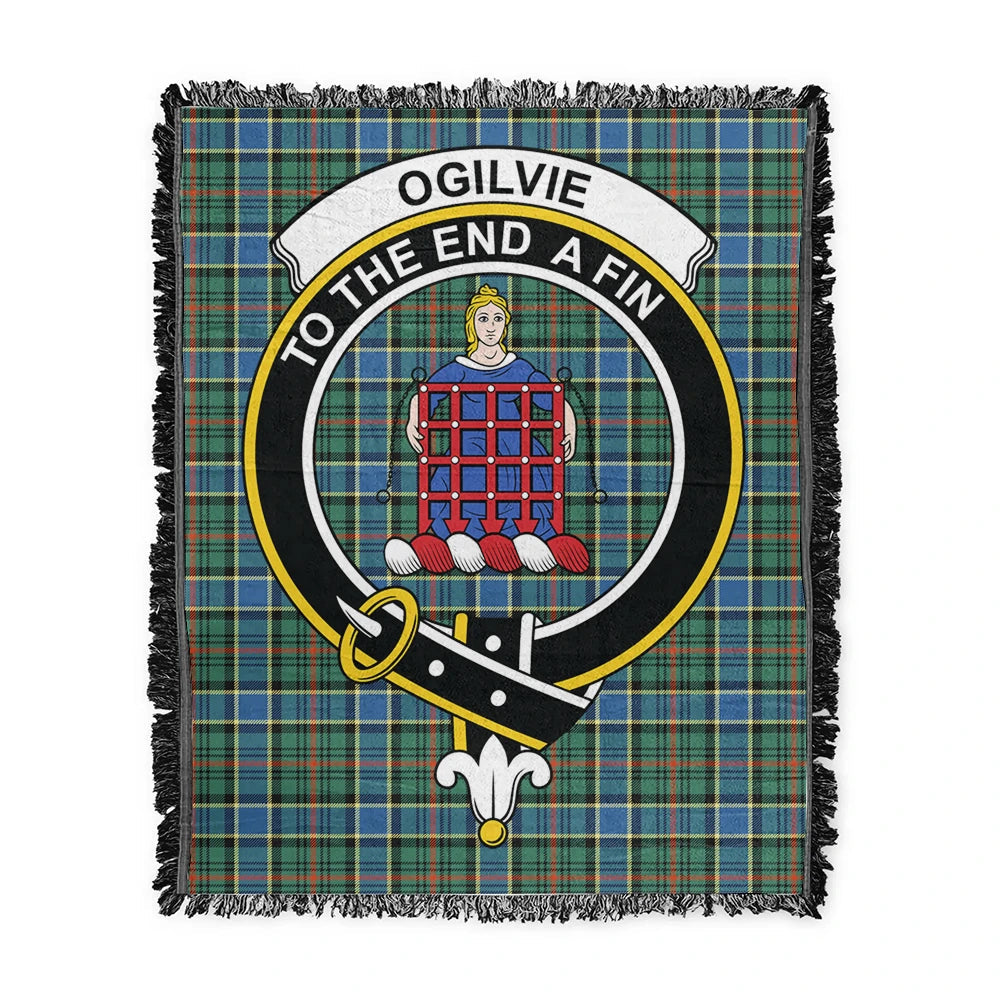 Scottish Tartan Ogilvie Hunting Modern Clan Woven Blanket Crest Style