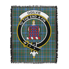Scottish Tartan Ogilvie Hunting Modern Clan Woven Blanket Crest Style
