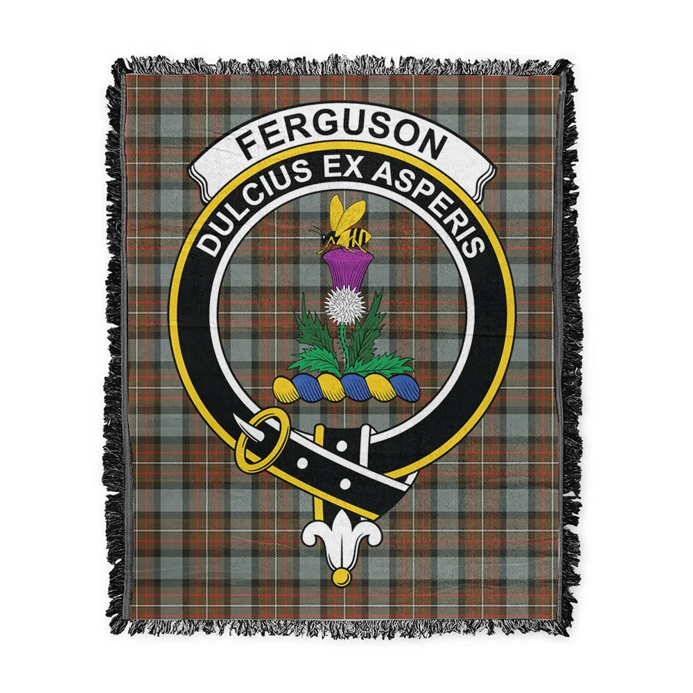 Scottish Tartan Fergusson Weathered Clan Woven Blanket Crest Style