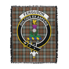 Scottish Tartan Fergusson Weathered Clan Woven Blanket Crest Style