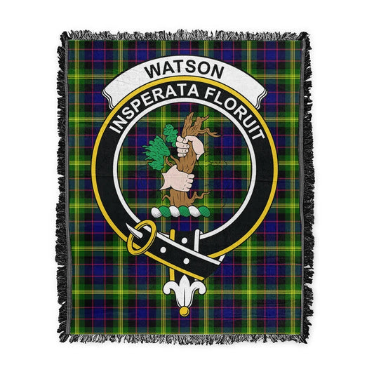 Scottish Tartan Watson Modern Clan Woven Blanket Crest Style