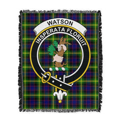 Scottish Tartan Watson Modern Clan Woven Blanket Crest Style