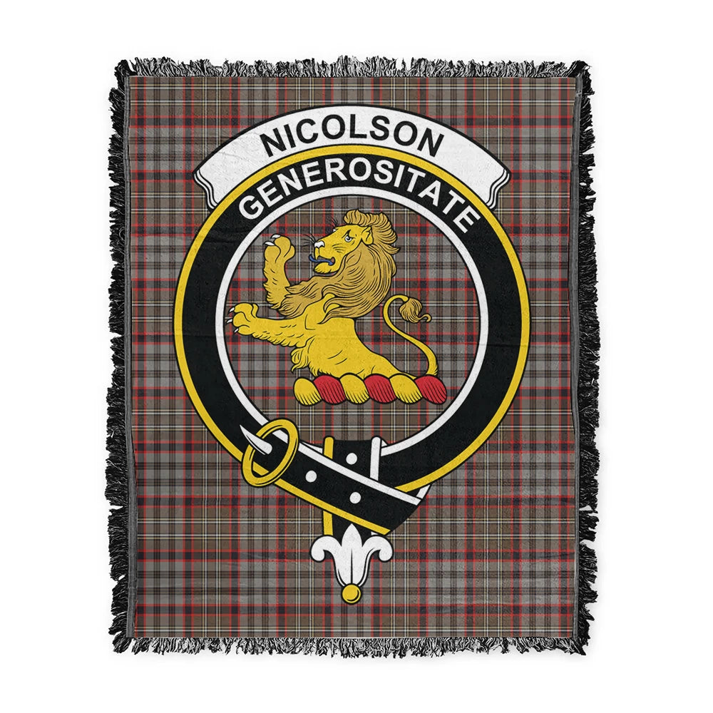 Scottish Tartan Nicolson Hunting Weathered Clan Woven Blanket Crest Style