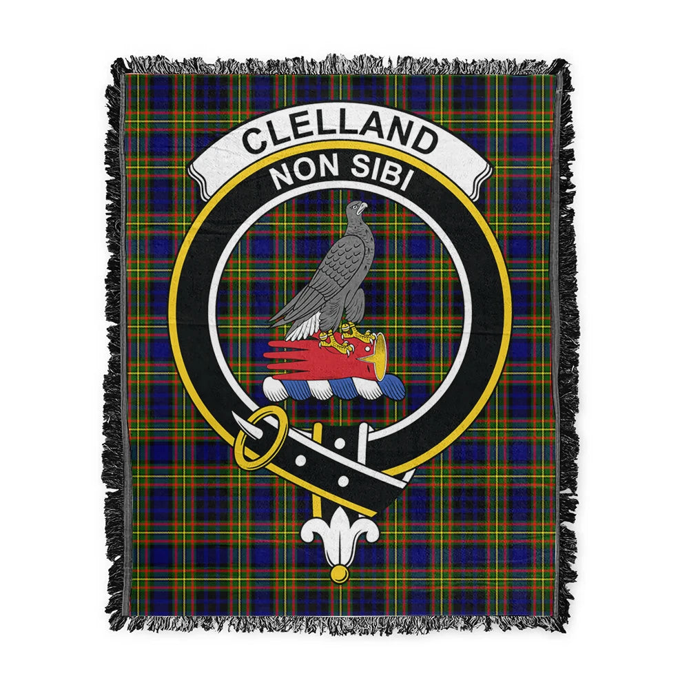 Scottish Tartan Clelland Modern Clan Woven Blanket Crest Style