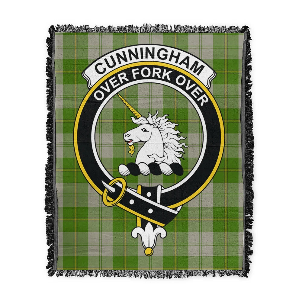 Scottish Tartan Cunningham Dress Green Dancers Clan Woven Blanket Crest Style