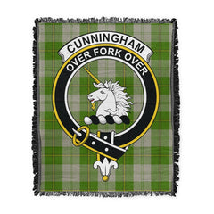 Scottish Tartan Cunningham Dress Green Dancers Clan Woven Blanket Crest Style