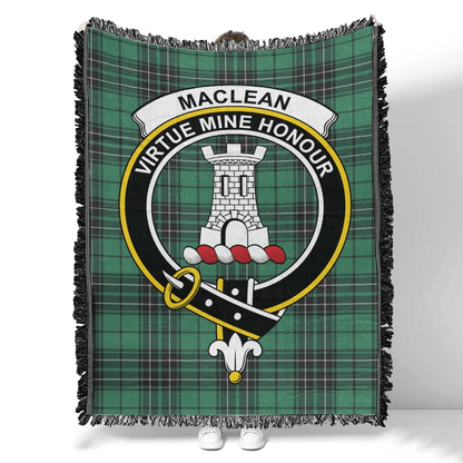 Scottish Tartan MacLean Hunting Clan Woven Blanket Crest Style