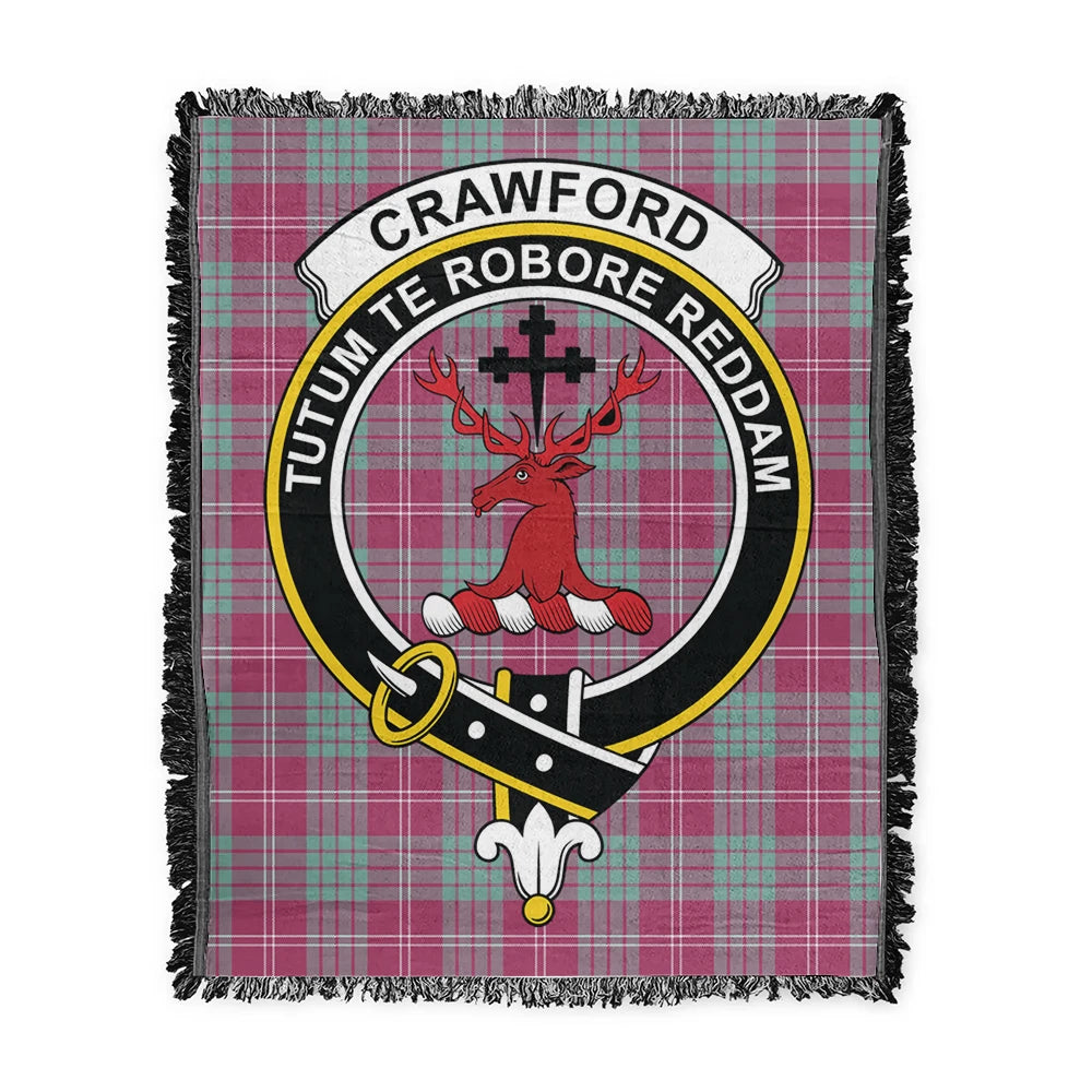 Scottish Tartan Crawford Ancient Clan Woven Blanket Crest Style