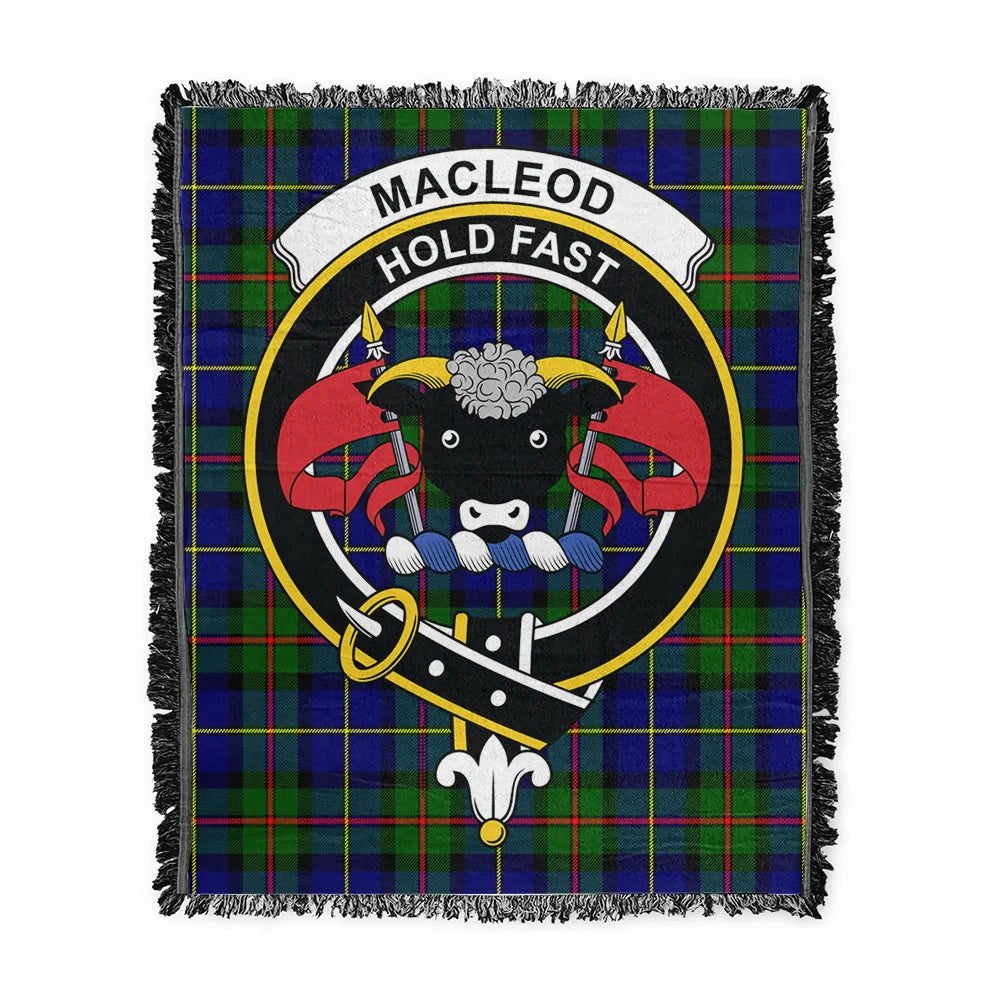 Scottish Tartan MacLeod of Harris Modern Clan Woven Blanket Crest Style