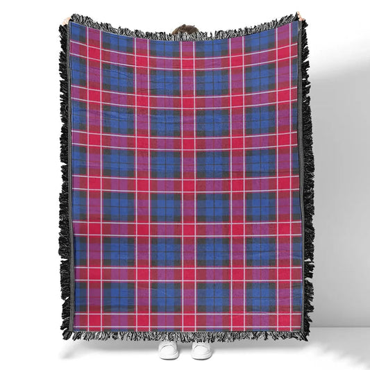 Scottish Tartan Graham of Menteith Red Clan Woven Blanket Plaid Style