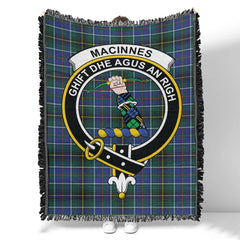 Scottish Tartan MacInnes Modern Clan Woven Blanket Crest Style