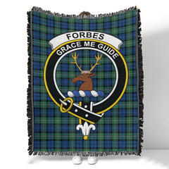 Scottish Tartan Forbes Ancient Clan Woven Blanket Crest Style