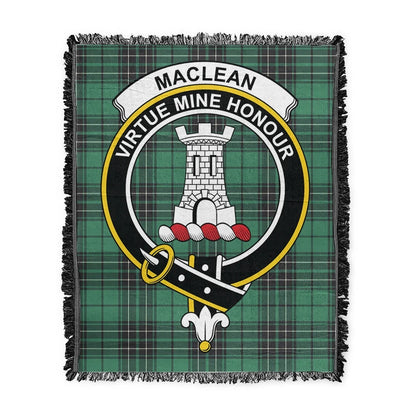 Scottish Tartan MacLean Hunting Clan Woven Blanket Crest Style