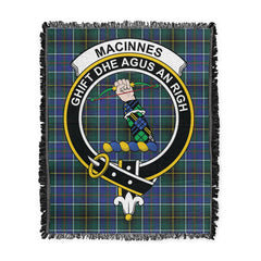 Scottish Tartan MacInnes Modern Clan Woven Blanket Crest Style