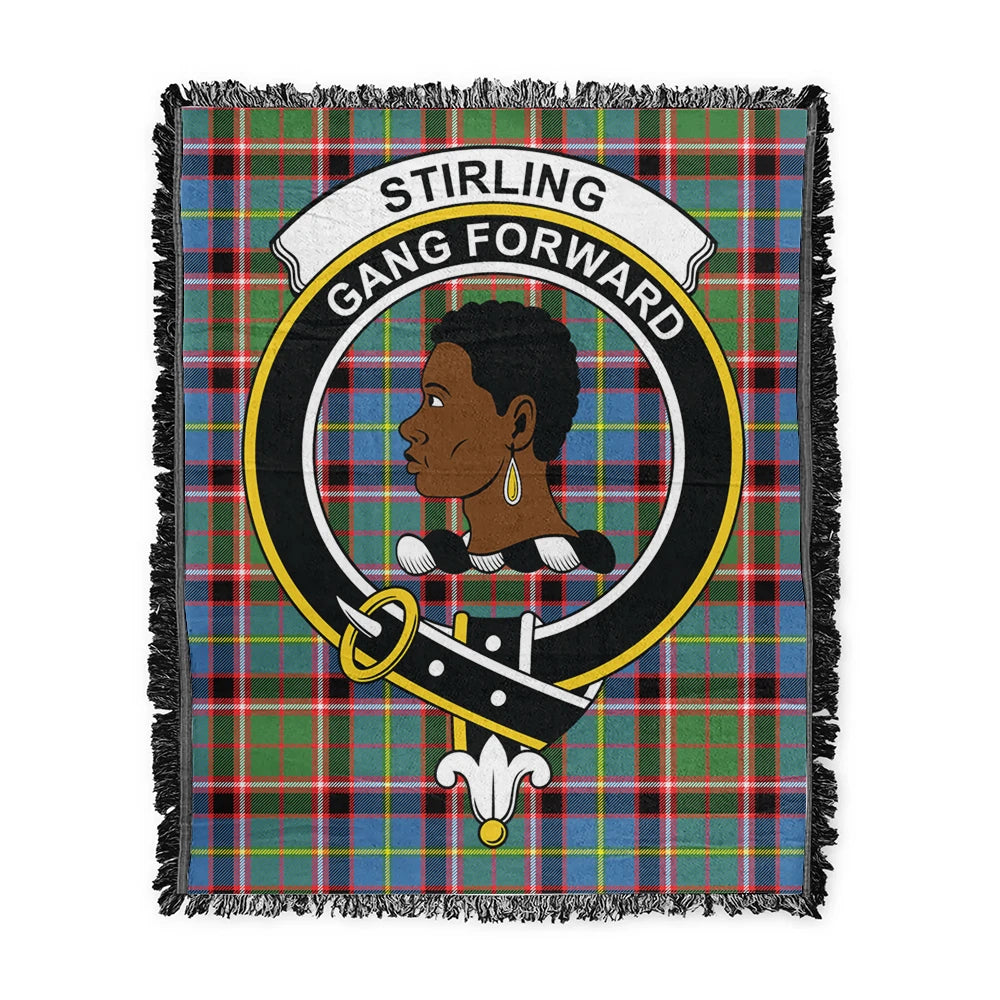 Scottish Tartan Stirling & Bannockburn District Clan Woven Blanket Crest Style