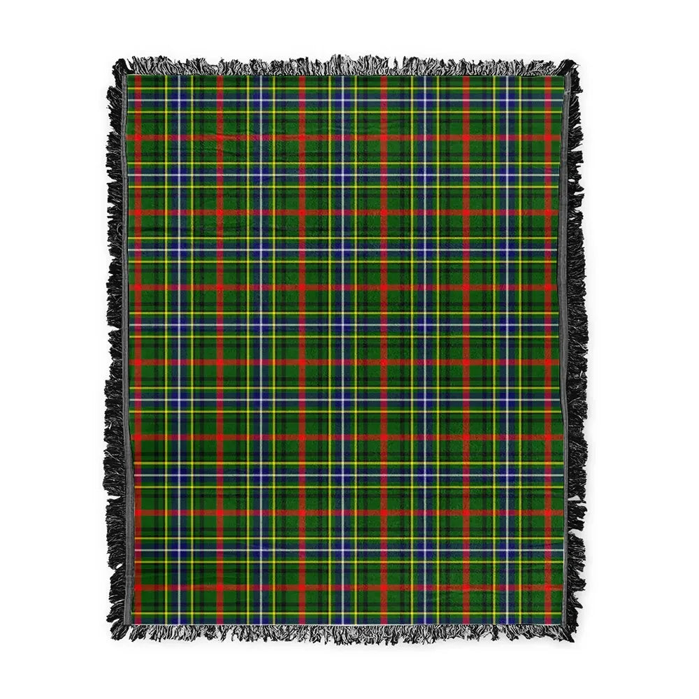 Scottish Tartan Bisset Clan Woven Blanket Plaid Style