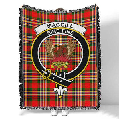 Scottish Tartan MacGill Modern Clan Woven Blanket Crest Style