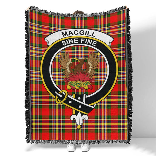 Scottish Tartan MacGill Modern Clan Woven Blanket Crest Style