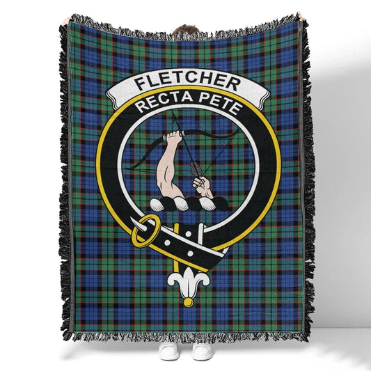 Scottish Tartan Fletcher Ancient Clan Woven Blanket Crest Style