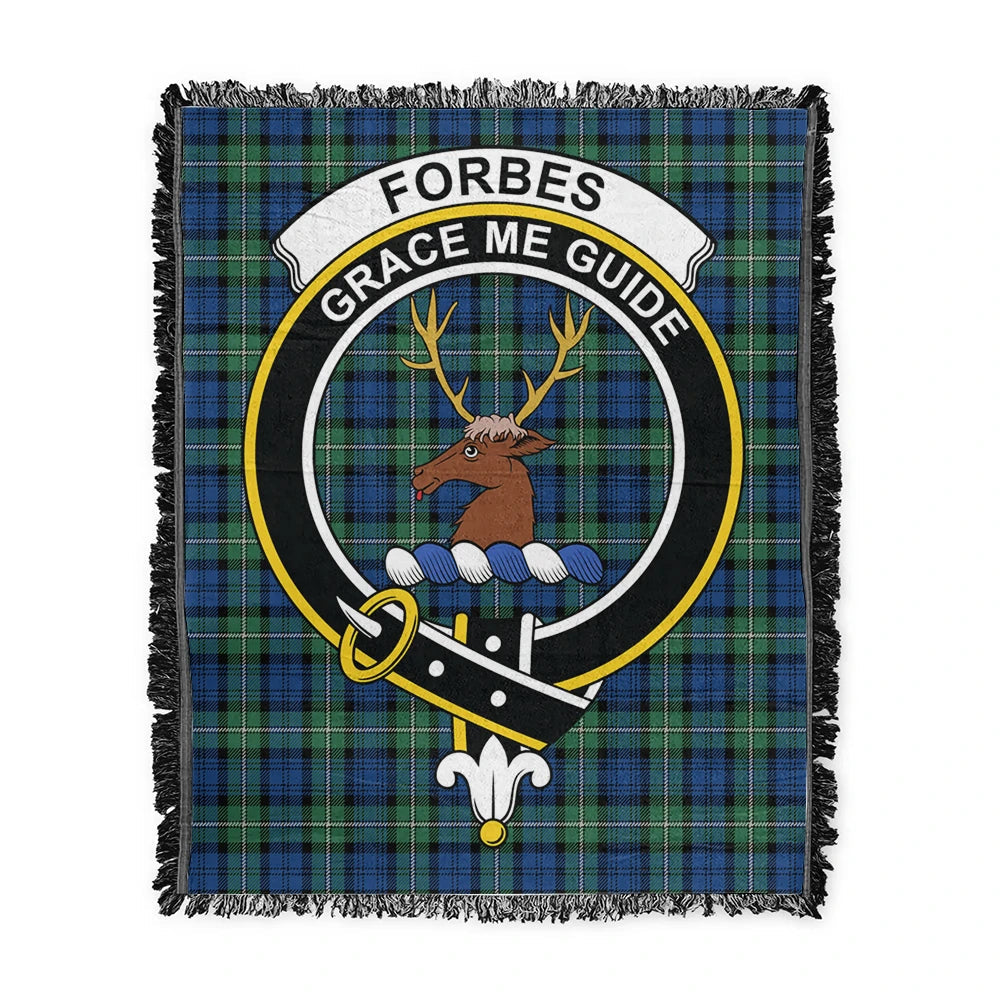 Scottish Tartan Forbes Ancient Clan Woven Blanket Crest Style