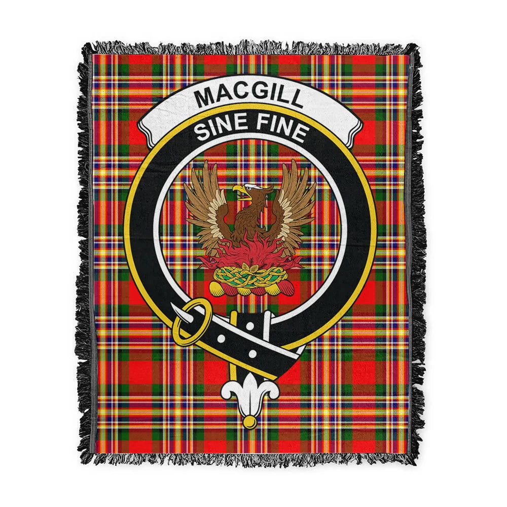 Scottish Tartan MacGill Modern Clan Woven Blanket Crest Style