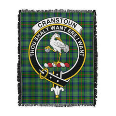 Scottish Tartan Cranstoun Clan Woven Blanket Crest Style