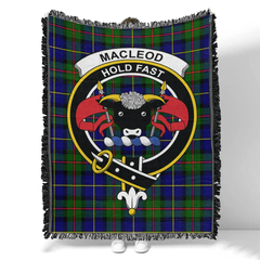 Scottish Tartan MacLeod of Harris Modern Clan Woven Blanket Crest Style