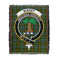 Scottish Tartan Bisset Clan Woven Blanket Crest Style