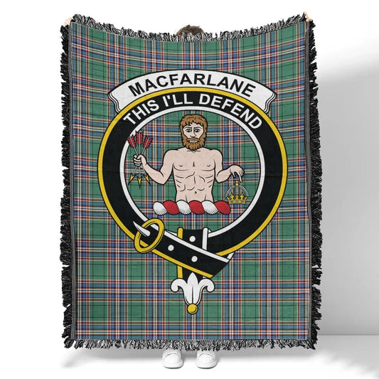 Scottish Tartan MacFarlane Hunting Ancient Clan Woven Blanket Crest Style