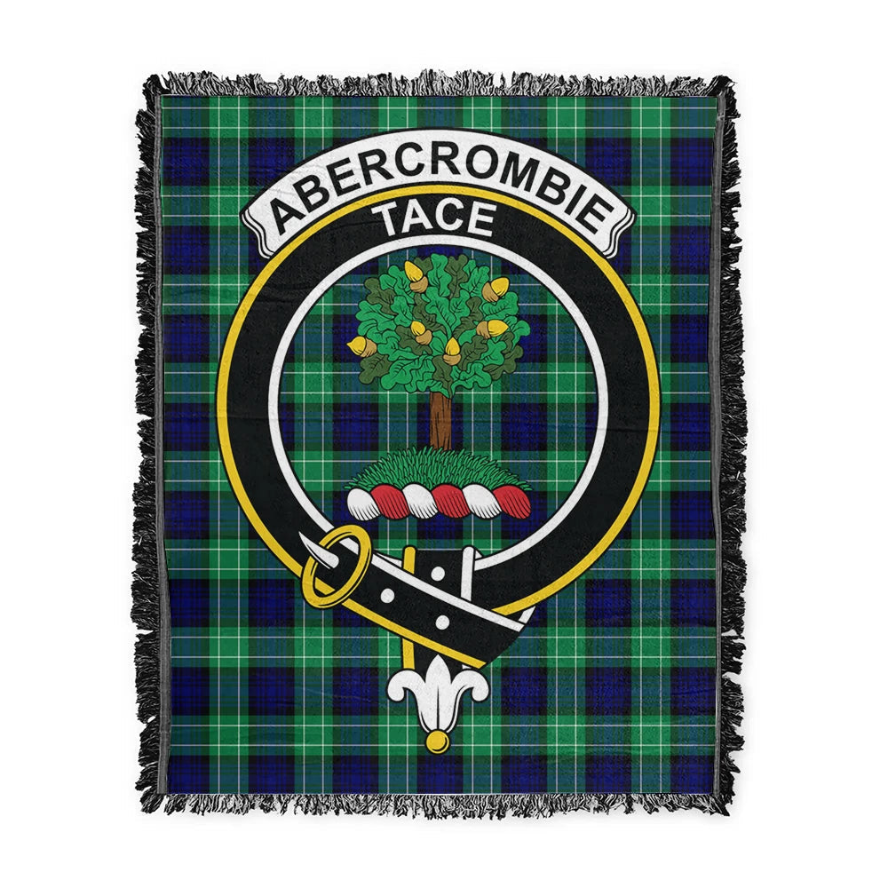 Scottish Tartan Abercrombie Clan Woven Blanket Crest Style