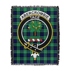Scottish Tartan Abercrombie Clan Woven Blanket Crest Style