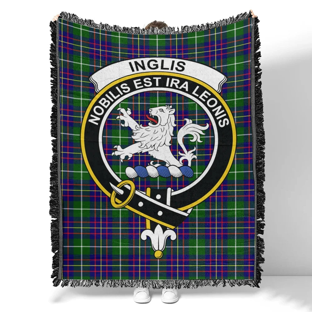 Scottish Tartan Inglis Modern Clan Woven Blanket Crest Style