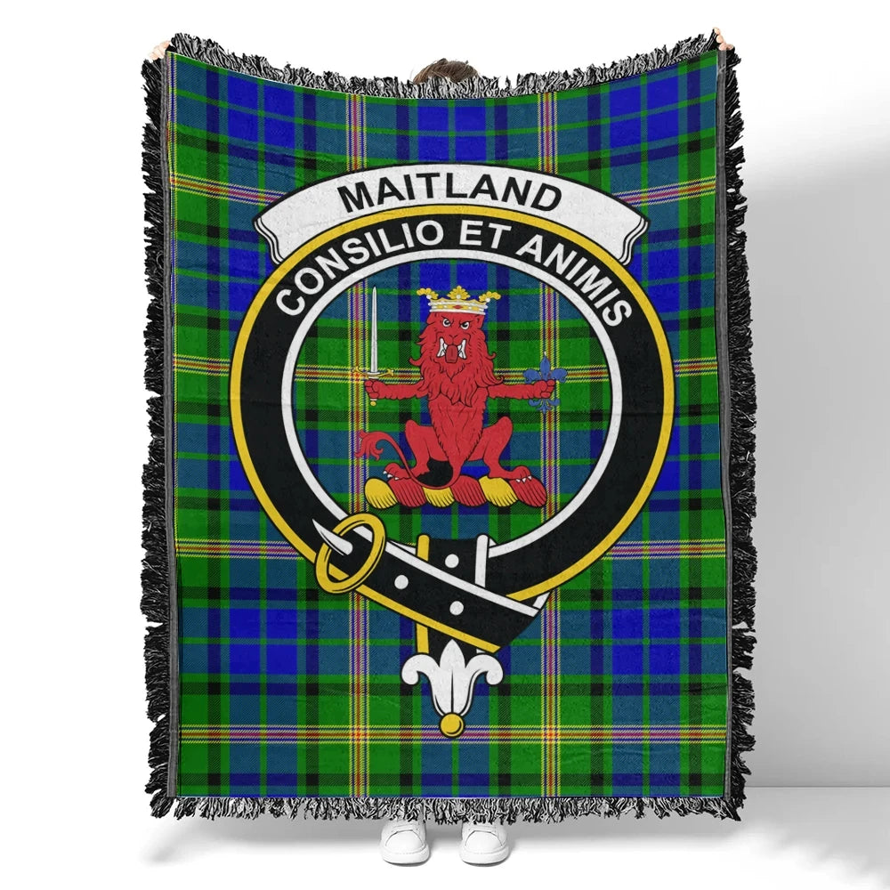 Scottish Tartan Maitland Clan Woven Blanket Crest Style