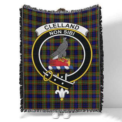 Scottish Tartan Clelland Modern Clan Woven Blanket Crest Style