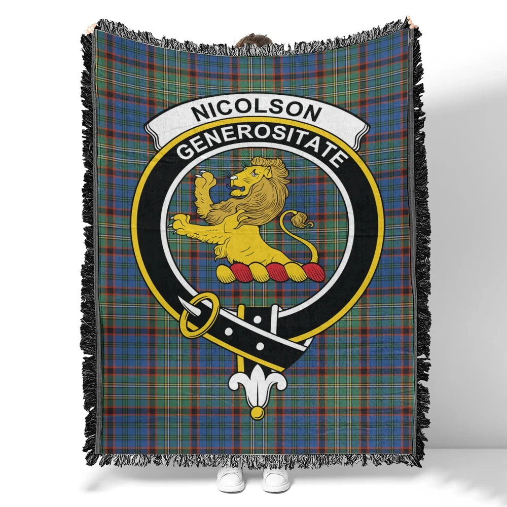 Scottish Tartan Nicolson Hunting Ancient Clan Woven Blanket Crest Style