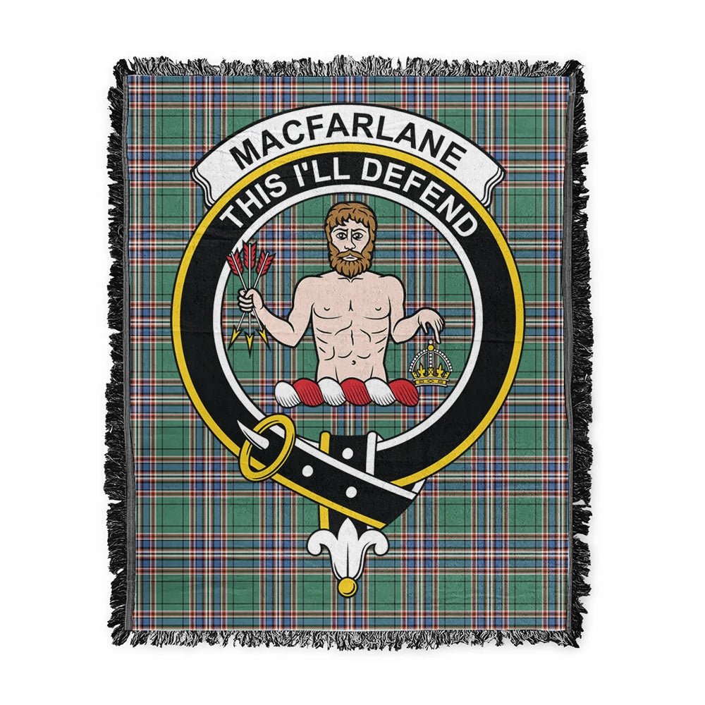 Scottish Tartan MacFarlane Hunting Ancient Clan Woven Blanket Crest Style